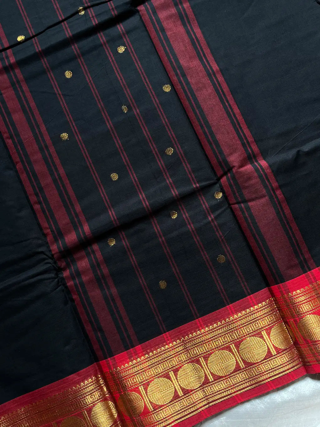 Vintage Loom Edit | Black Kanchi Cotton Saree