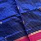 Pure Handloom Kanchi Silkcotton – Blue Checks