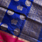 Pure Handloom Kanchi Silkcotton – Blue Checks