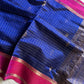 Pure Handloom Kanchi Silkcotton – Blue Checks