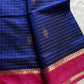 Pure Handloom Kanchi Silkcotton – Blue Checks