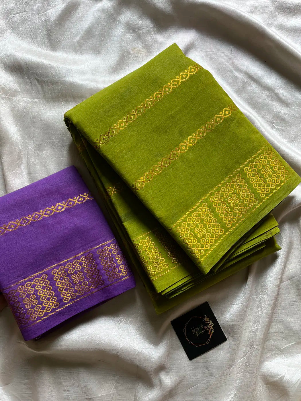 Madurai Sungudi Cotton - Leaf Green
