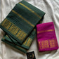 Madurai Sungudi Cotton - Dark green