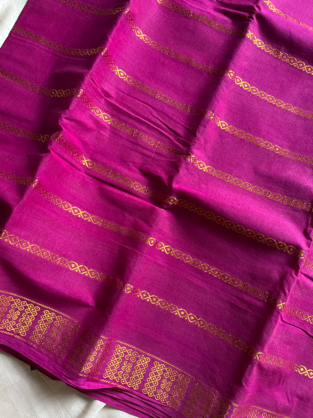 Madurai Sungudi Cotton - Magenta Pink