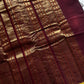 Heirloom Kanchi - Dark Coffee Brown Kanchi Cotton Saree