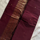 Heirloom Kanchi - Dark Coffee Brown Kanchi Cotton Saree