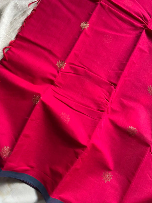 Heirloom Kanchi - Rani Pink Kanchi Cotton Saree
