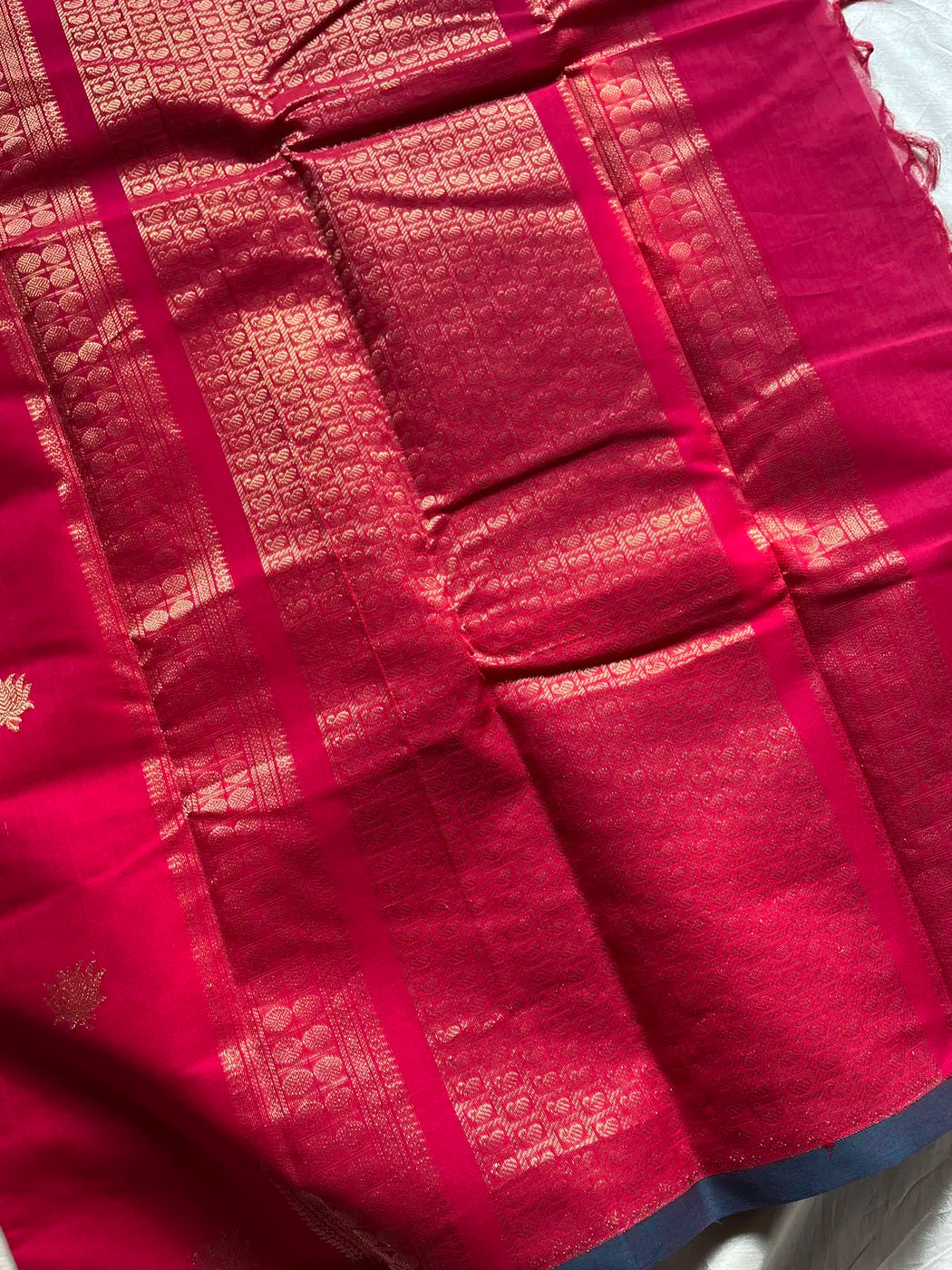 Heirloom Kanchi - Rani Pink Kanchi Cotton Saree