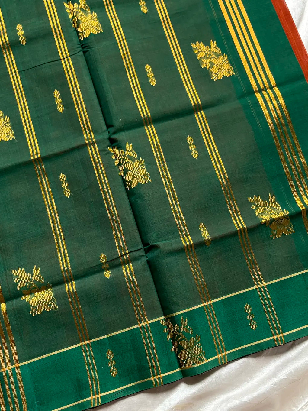 Vegan Silk Saree – Burnt Orange Handloom Art Silk