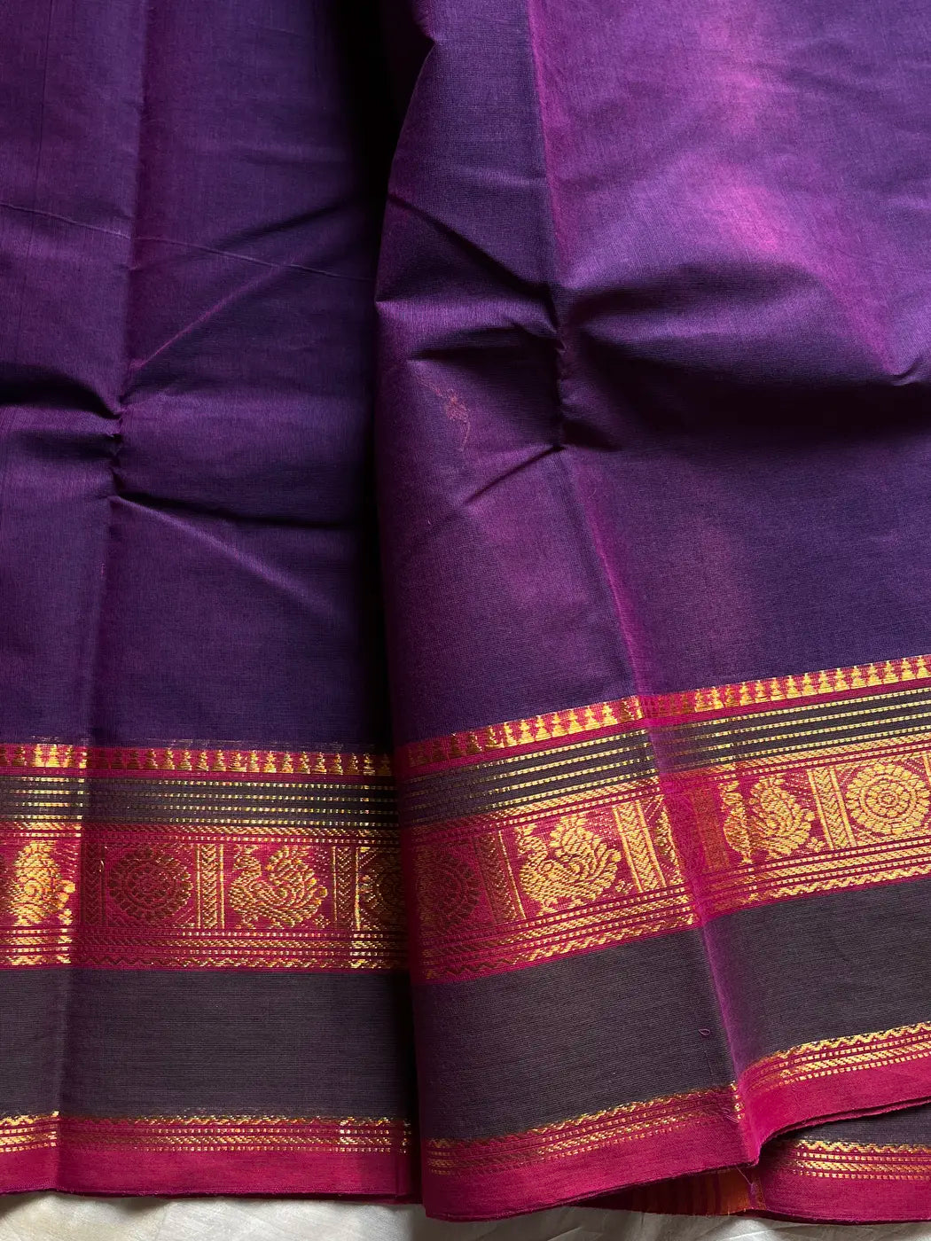 Vintage Looms | Purple Chettinadu Cotton Saree