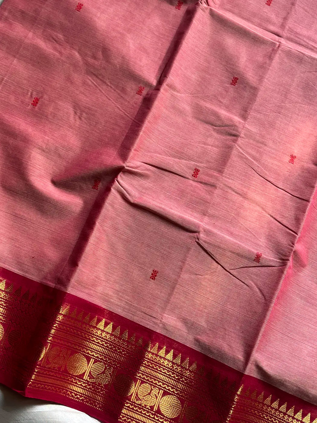 Vintage Looms | Pink Chettinadu Cotton Saree