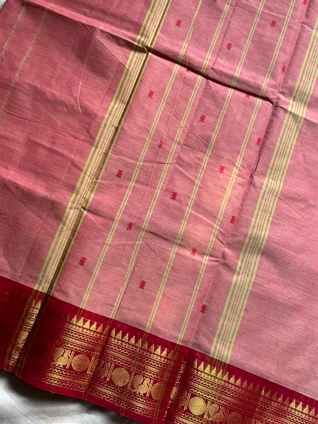Vintage Looms | Pink Chettinadu Cotton Saree
