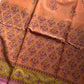 Mulmul Cotton Saree in Orange– Hand Block Printed | House of Thansha