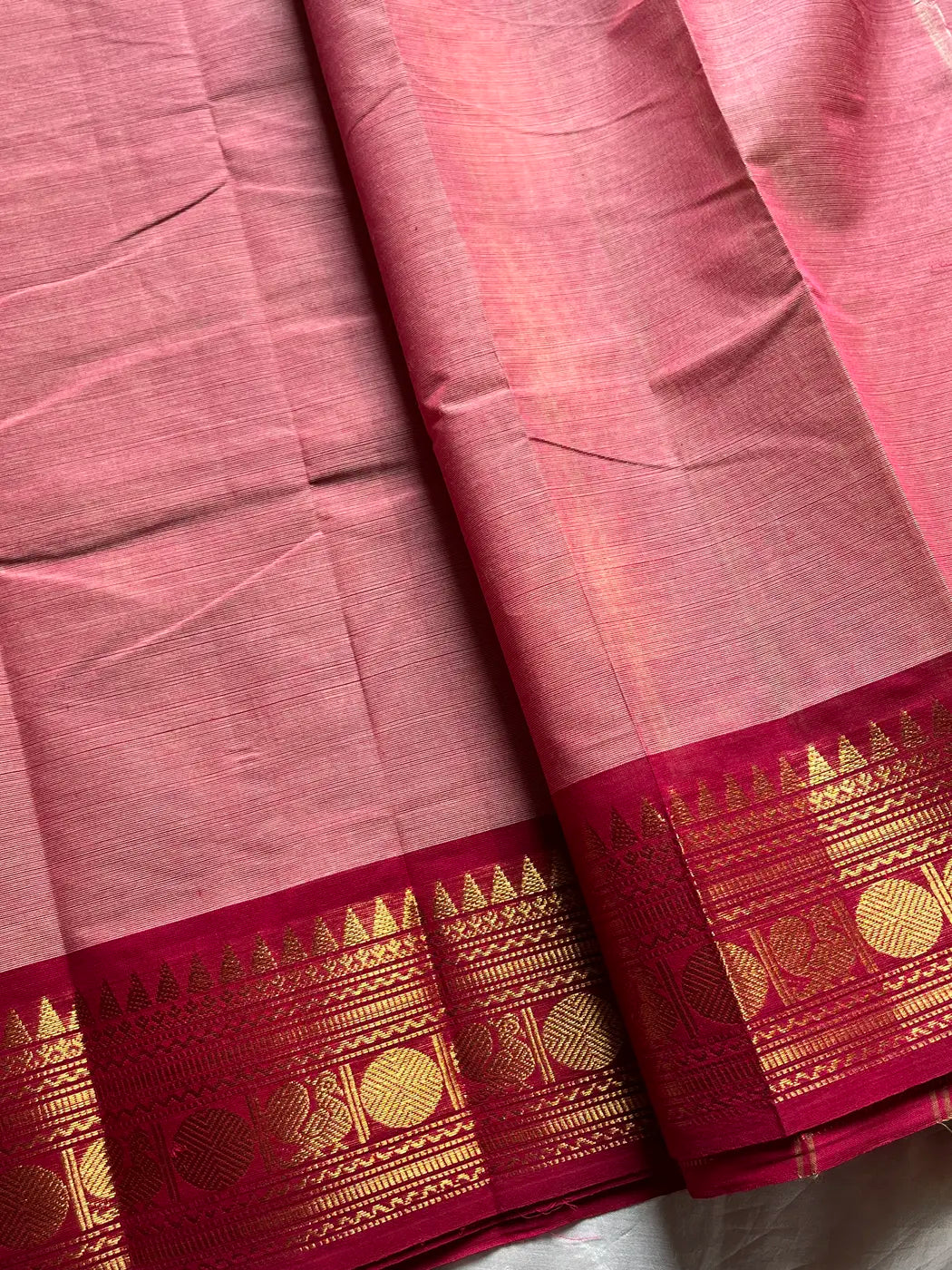 Vintage Looms | Pink Chettinadu Cotton Saree