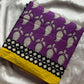 Mulmul Cotton Saree in Purple – Hand Block Printed | House of Thansha