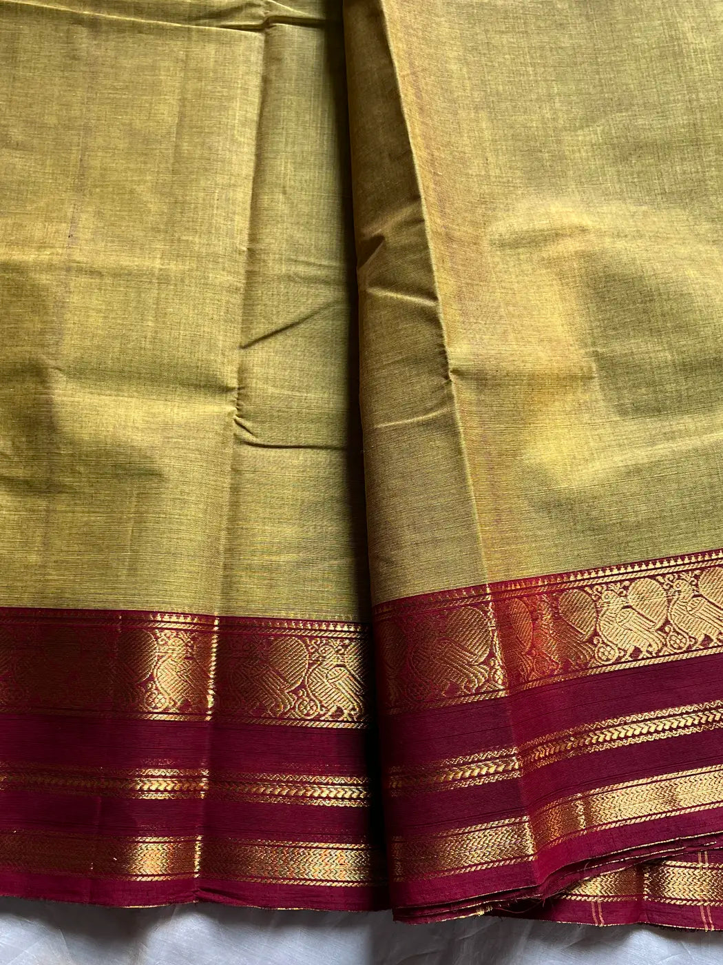 Vintage Looms | Green Chettinadu Cotton Saree