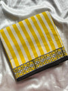Mulmul Cotton Saree in Yellow – Hand Block Printed | House of Thansha