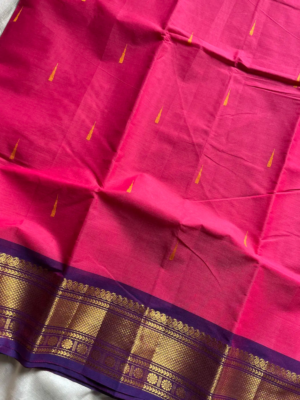 Vintage Looms | Pink Chettinadu Cotton Saree