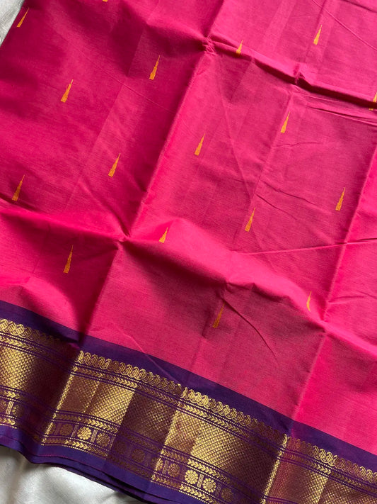 Vintage Looms | Pink Chettinadu Cotton Saree