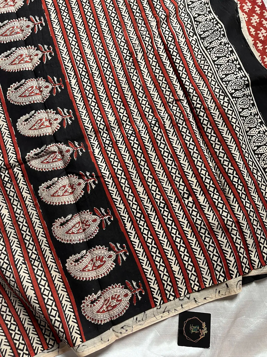 Mulmul Cotton Saree in Purple – Hand Block Printed | House of Thansha