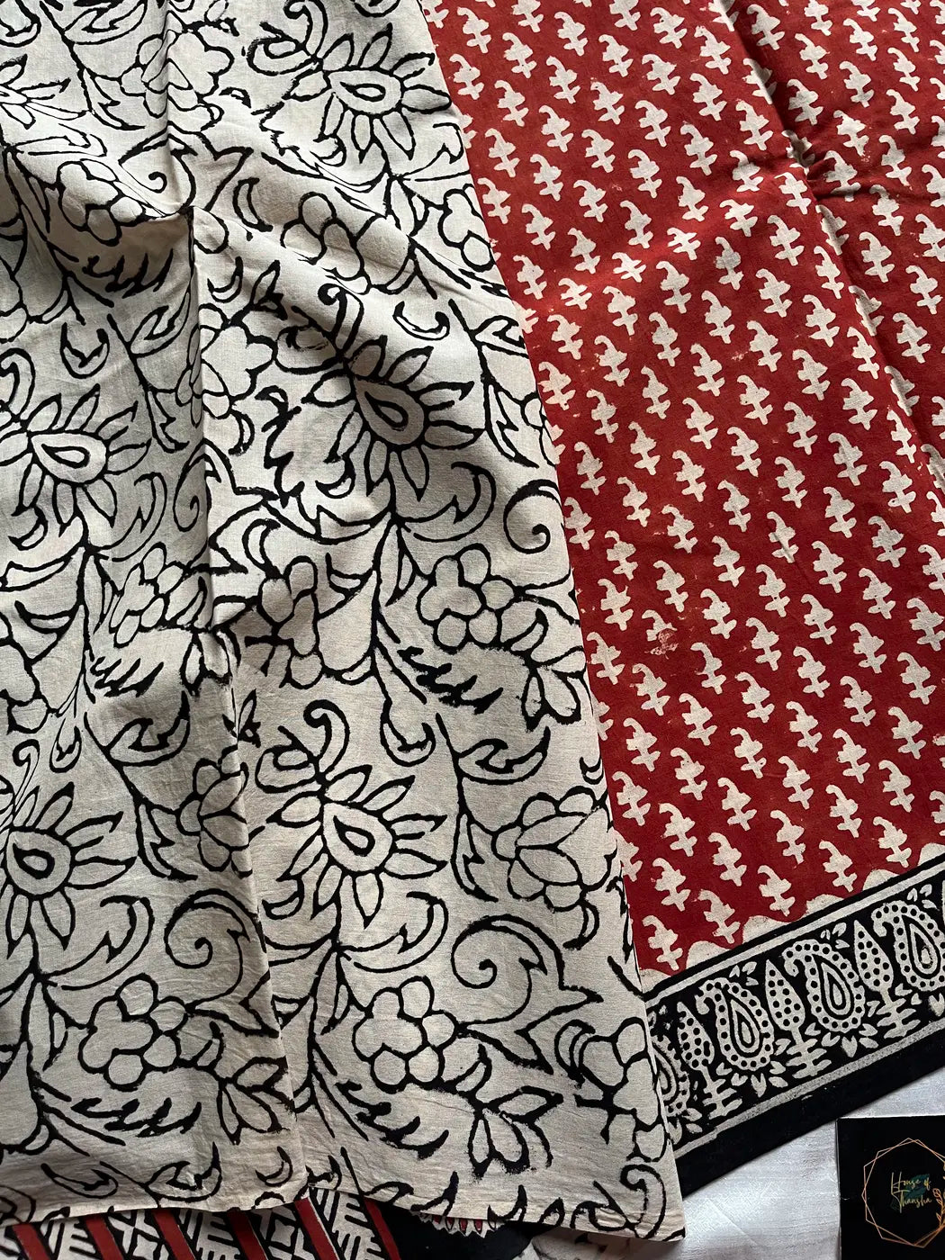 Mulmul Cotton Saree in Purple – Hand Block Printed | House of Thansha