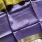 Lavender Mangalagiri silk cotton saree with lemon yellow Nizam border – Lavender Dust – House of Thansha