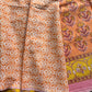 Mulmul Cotton Saree | Hand Block Print – Orange