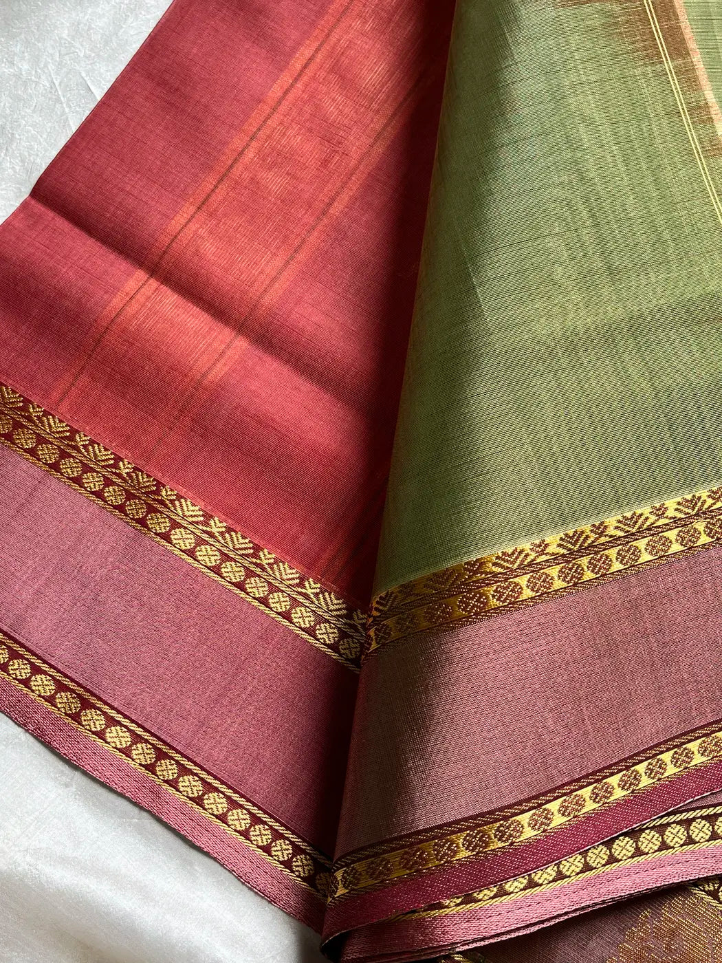 Vegan Silk Saree – Pastel Green | Handloom Art Silk