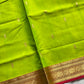 Vegan Silk Saree – Lime Green | Handloom Art Silk