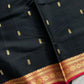 Vegan Silk Saree – Black | Handloom Art Silk