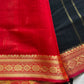 Vegan Silk Saree – Black | Handloom Art Silk