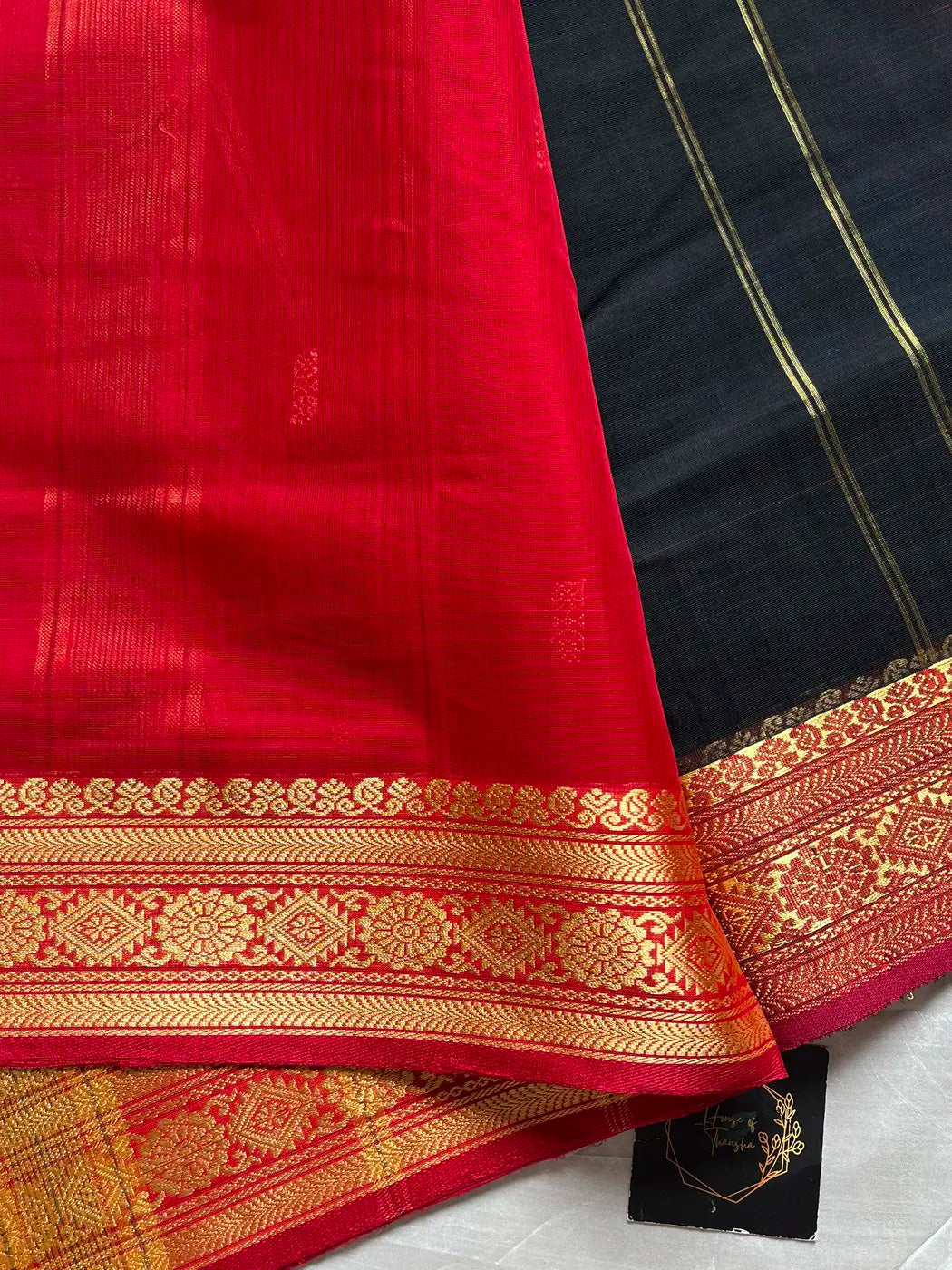 Vegan Silk Saree – Black | Handloom Art Silk