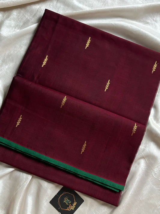 Vegan Silk Saree – Deep Maroon Handloom Art Silk