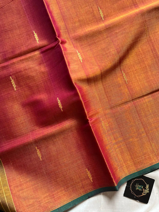 Vegan Silk Saree – Blush Copper Handloom Art Silk