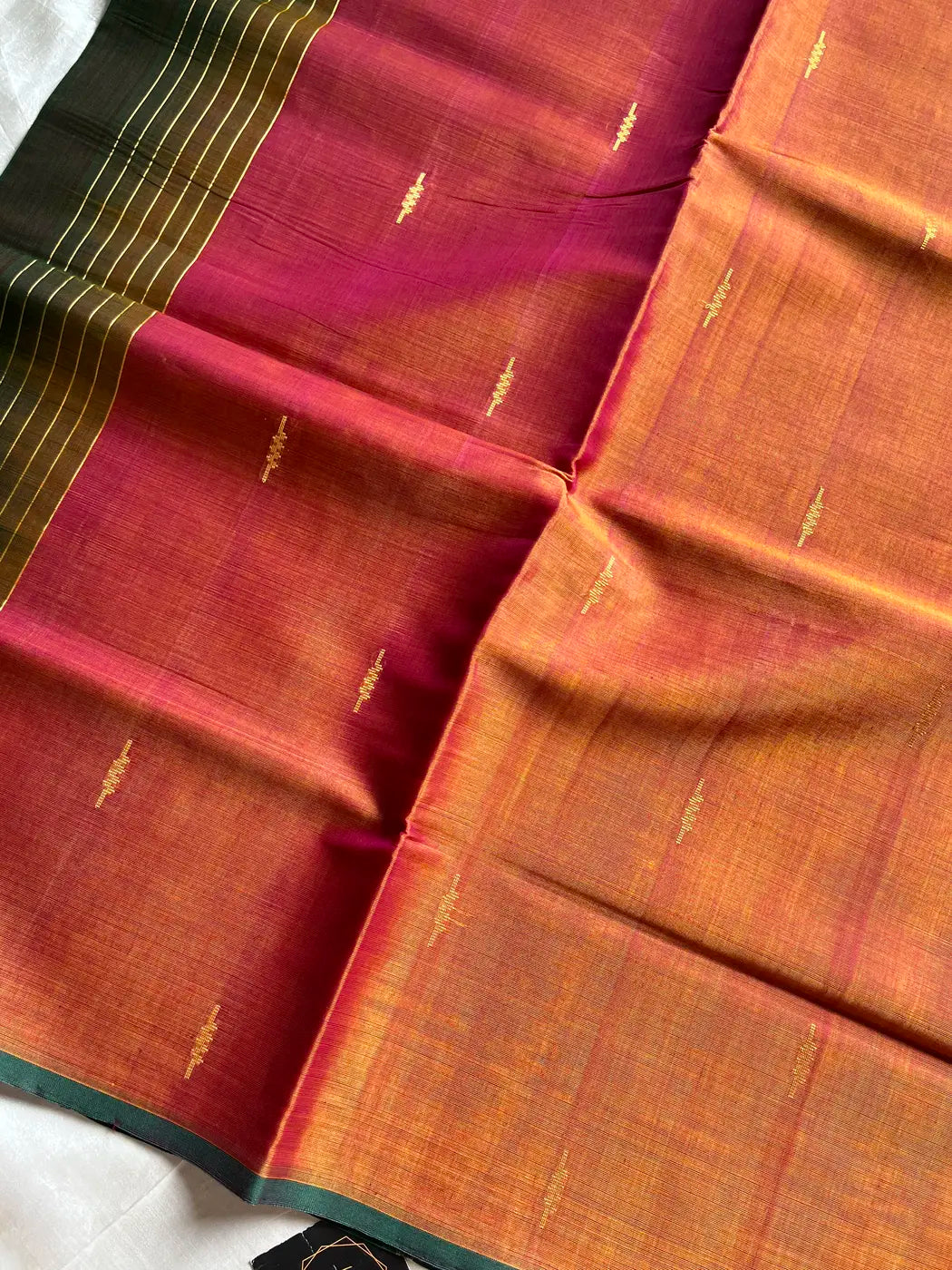 Vegan Silk Saree – Blush Copper Handloom Art Silk