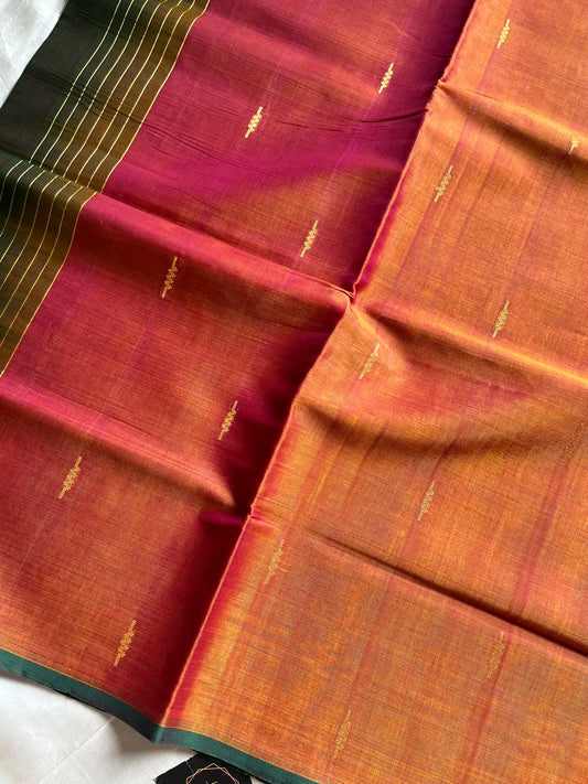 Vegan Silk Saree – Blush Copper Handloom Art Silk