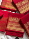 Red Kanchi cotton saree
