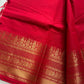Red Kanchi cotton saree