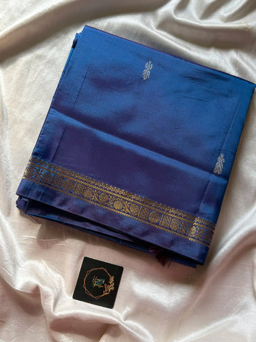 Vegan Silks | Chinnalampattu Saree – Peacock Blue
