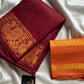 Sungudi Cotton Saree - Dark Maroon Zari Kattam