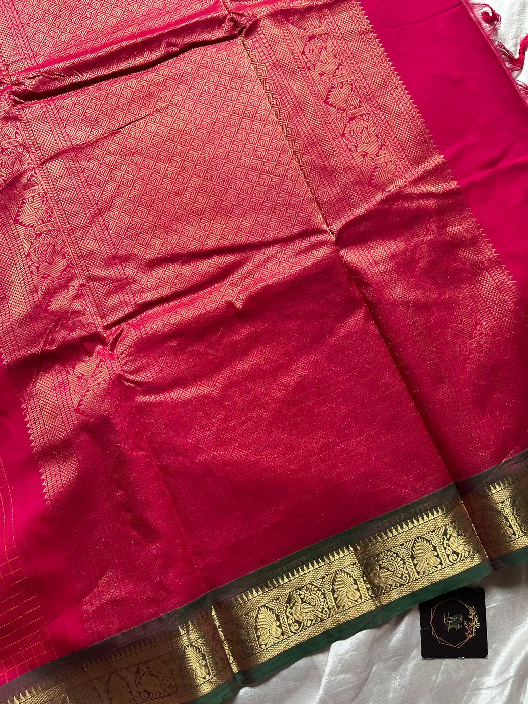 Royal Drapes – Pink Mercerised 120 counts Kanchi Cotton Saree