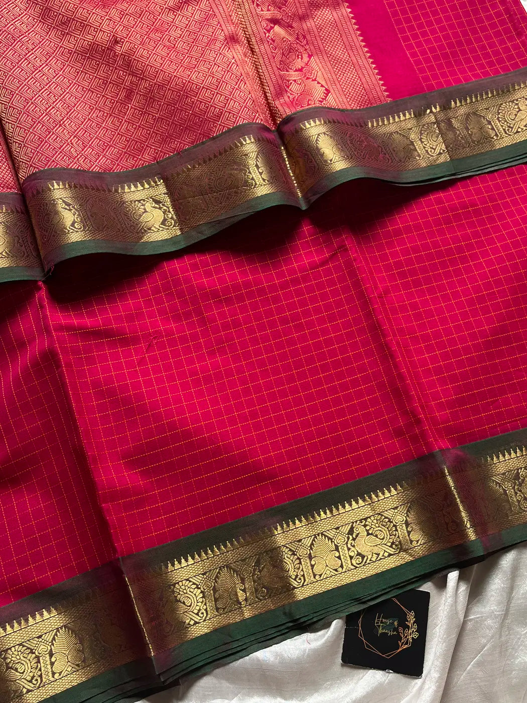Royal Drapes – Pink Mercerised 120 counts Kanchi Cotton Saree