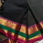 Royal Drapes – Black Mercerised 120 counts Kanchi Cotton Saree