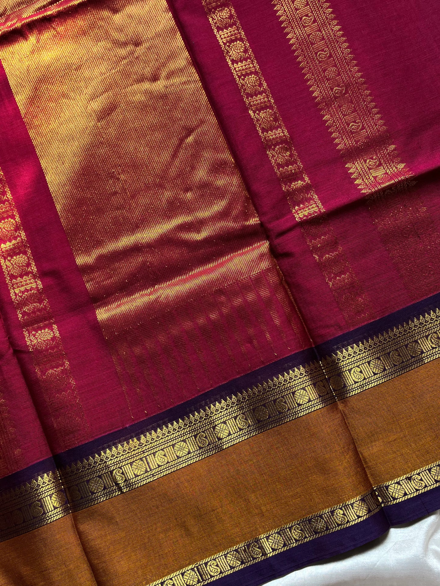 Throne Edit – Maroonish Pink 120 Counts Mercerised Kanchi Cotton Saree