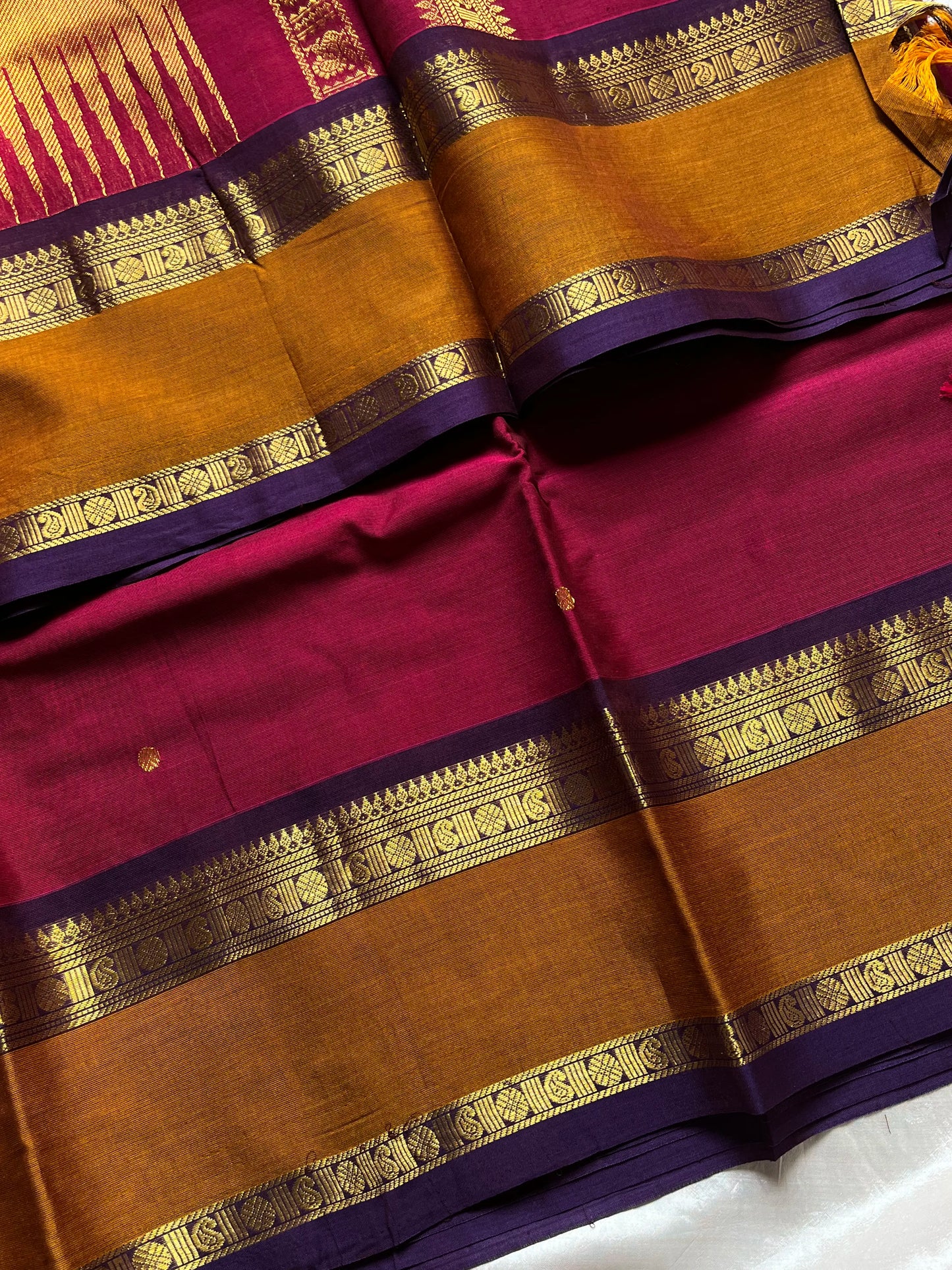 Throne Edit – Maroonish Pink 120 Counts Mercerised Kanchi Cotton Saree
