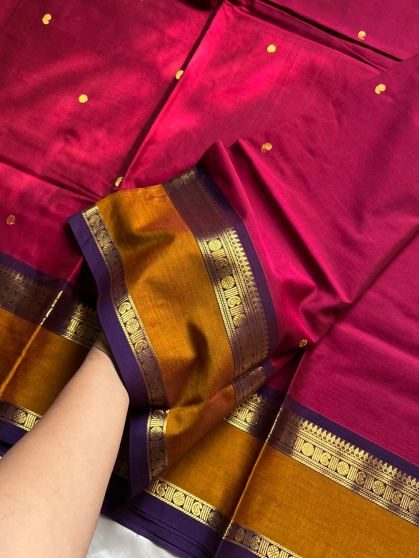 Throne Edit – Maroonish Pink 120 Counts Mercerised Kanchi Cotton Saree