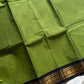Minimal Border Edit - Green & Black Kanchi Cotton Saree