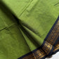 Minimal Border Edit - Green & Black Kanchi Cotton Saree