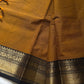 Subtle Weaves | Mustard Yellow & Black Kanchi Cotton Saree