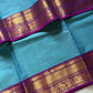 Subtle Weaves | SkyBlue & Purple Kanchi Cotton Saree